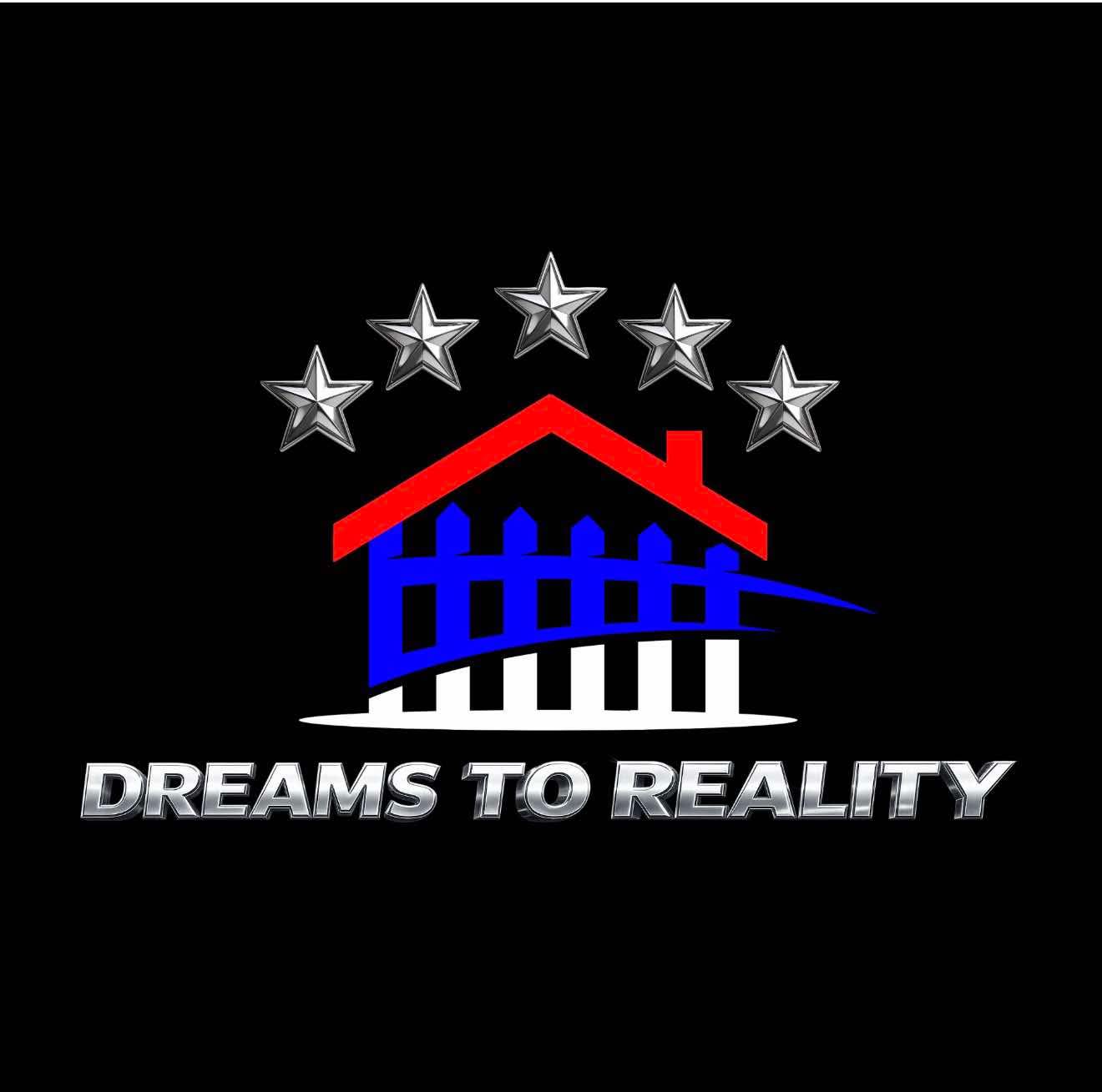 Dreams to Reality logo — five silver stars over a red, white and blue home
